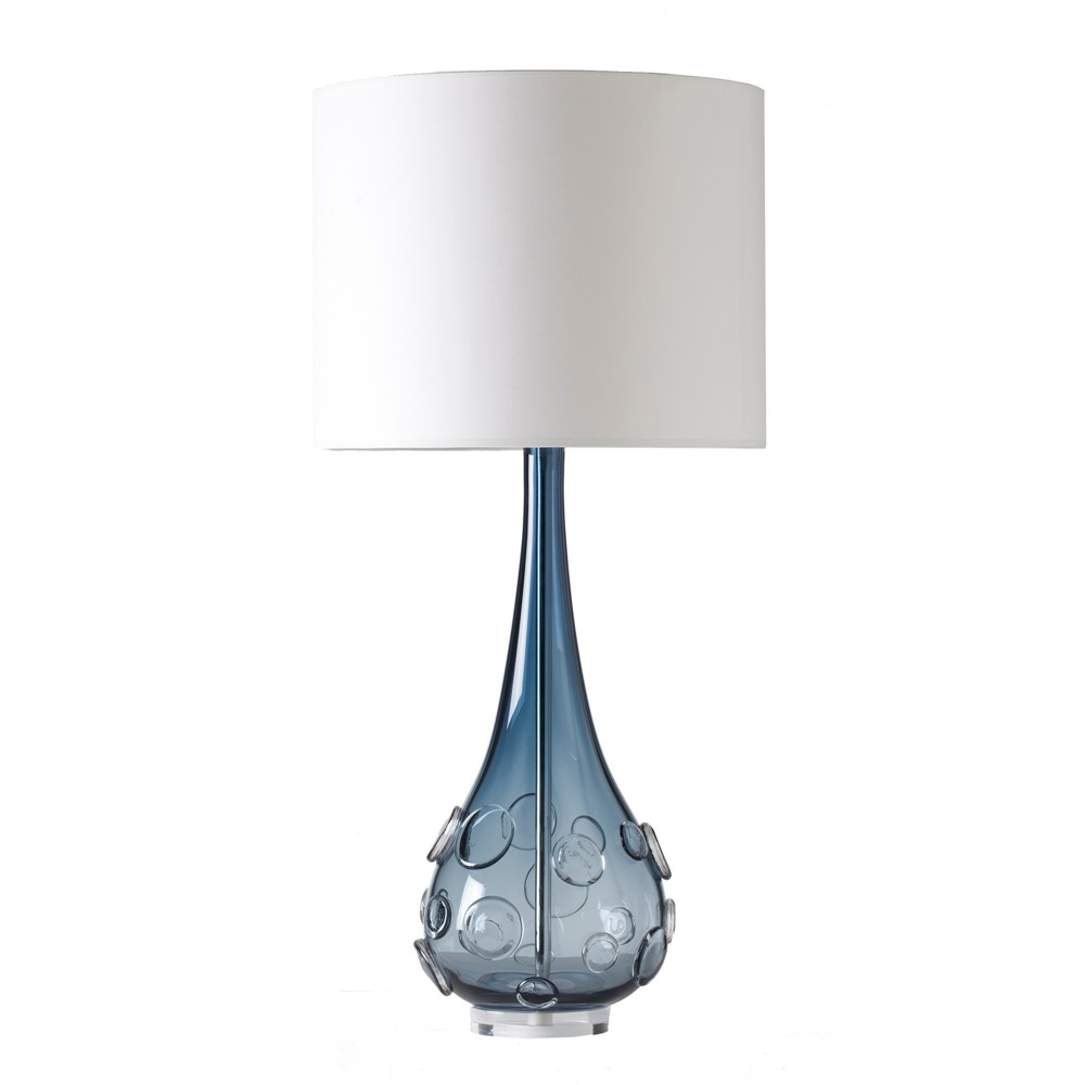 Sebastian Crystal Glass Lamp by William Yeoward in Steel Blue